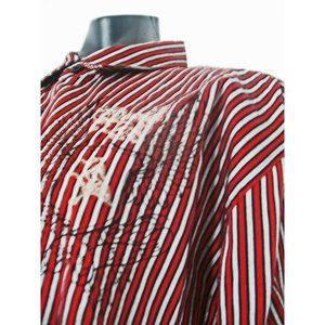 Men's Danesi Jeans Embroidered  Red Stripes Button XXL Shirt long Sleeve